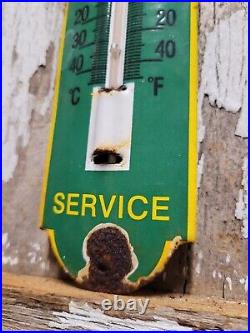 Vintage John Deere Thermometer Porcelain Sign Farm Equipment Tractor Dealer 12