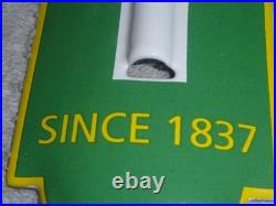 Vintage John Deere Tractor 11 3/4 Porcelain Metal Gasoline Oil Thermometer Sign