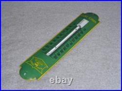 Vintage John Deere Tractor 11 3/4 Porcelain Metal Gasoline Oil Thermometer Sign