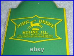 Vintage John Deere Tractor 11 3/4 Porcelain Metal Gasoline Oil Thermometer Sign