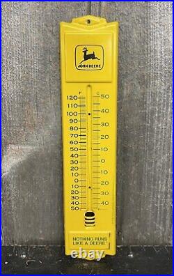 Vintage John Deere Tractor Advertising Thermometer Sign Without Tube