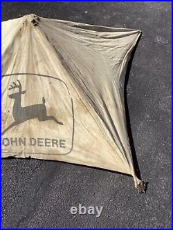 Vintage John Deere Tractor Canvas Umbrella antique estate find, signs of use