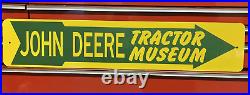 Vintage John Deere Tractor Museum porcelain heavy steel large sign 30 x 6