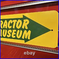 Vintage John Deere Tractor Museum porcelain heavy steel large sign 30 x 6