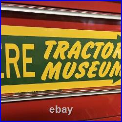 Vintage John Deere Tractor Museum porcelain heavy steel large sign 30 x 6