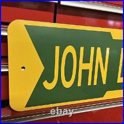 Vintage John Deere Tractor Museum porcelain heavy steel large sign 30 x 6