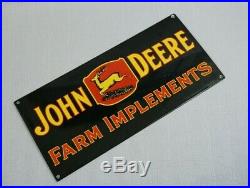 Vintage John Deere Tractor Porcelain Gasoline Deer Oil Sign Gas Ad Station Pump
