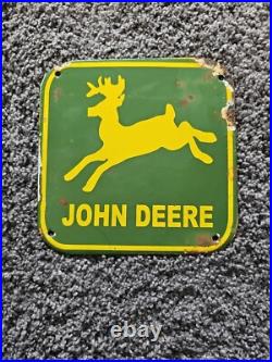 Vintage John Deere Tractor Porcelain Sign Farm Equipment Vintage John Deere Tractor Porcelain Sign Farm Equipment