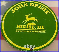 Vintage John Deere Tractor Porcelain Sign Farm Oil Gas Station Ih Cat Chevy Ford