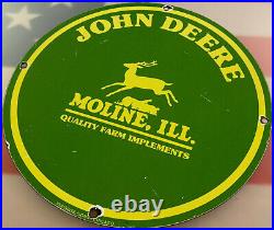 Vintage John Deere Tractor Porcelain Sign Farm Oil Gas Station Ih Cat Chevy Ford