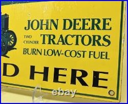Vintage John Deere Tractor Porcelain Sign, Service, Gas, Oil, Dealership, Farm