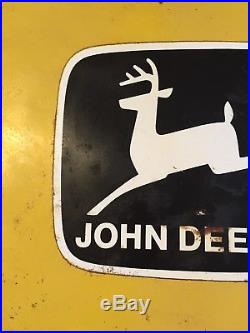 Vintage John Deere Tractor Safety Stop Sign Label Decal On Heavy Steel 24