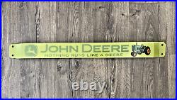 Vintage John Deere Tractor Sales & Service Gas Motor Oil Porcelain Overhead Sign