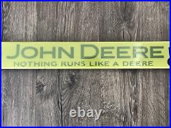 Vintage John Deere Tractor Sales & Service Gas Motor Oil Porcelain Overhead Sign