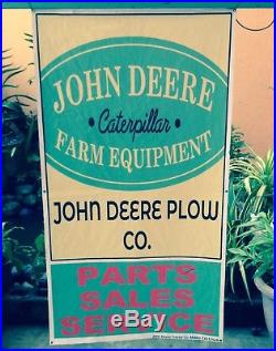Vintage John Deere Tractor Sign Banner Parts Sales Service Farm Tractor Banner