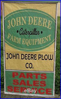 Vintage John Deere Tractor Sign Banner Parts Sales Service Farm Tractor Banner