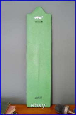 Vintage John Deere Tractor Thermometer faux wood Sign Green Advertising RARE