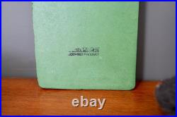 Vintage John Deere Tractor Thermometer faux wood Sign Green Advertising RARE