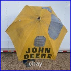 Vintage John Deere Tractor Umbrella Sun Shade Old Advertising Farm Machine Sign