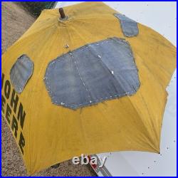 Vintage John Deere Tractor Umbrella Sun Shade Old Advertising Farm Machine Sign