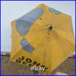 Vintage John Deere Tractor Umbrella Sun Shade Old Advertising Farm Machine Sign