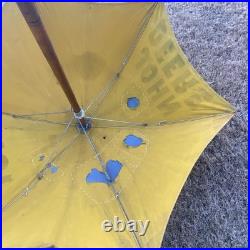 Vintage John Deere Tractor Umbrella Sun Shade Old Advertising Farm Machine Sign