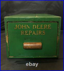 Vintage John Deere Tractors Dealership Repair File Drawer -made of wood Rare