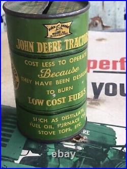 Vintage John Deere Tractors Low Cost Fuel 1937 Centennial Barrel Can Tin Bank