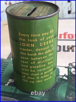Vintage John Deere Tractors Low Cost Fuel 1937 Centennial Barrel Can Tin Bank