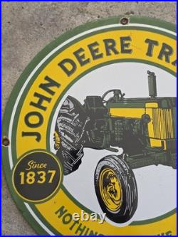 Vintage John Deere Tractors Nothing Runs Like A Deere Porcelain Sign 12