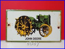 Vintage John Deere Tractors Porcelain Sign 6 x 3.5