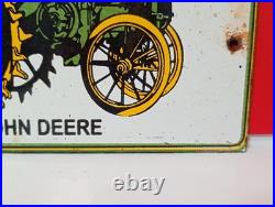 Vintage John Deere Tractors Porcelain Sign 6 x 3.5
