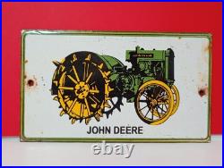 Vintage John Deere Tractors Porcelain Sign 6 x 3.5