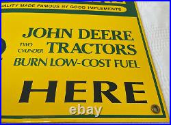 Vintage John Deere Tractors Porcelain Sign Sales Service Dealership Farm Barn Ih
