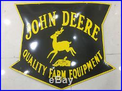 Vintage John Deere quality Farm Equipment Porcelain Enamel Sign