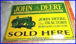 Vintage John Deere sign porcelain collectible old tractor advertising memorabili