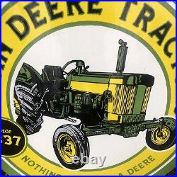 Vintage John Deere tractor? Porcelain sign 30 inch round John Deere Tractor
