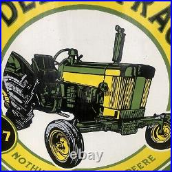 Vintage John Deere tractor? Porcelain sign 30 inch round John Deere Tractor