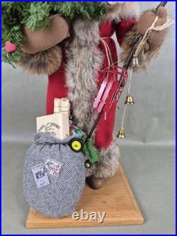 Vintage LYNN HANEY Santa Claus Figurine Woodland Santa 1989 JOHN DEERE Signed