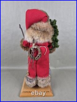 Vintage LYNN HANEY Santa Claus Figurine Woodland Santa 1989 JOHN DEERE Signed