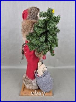 Vintage LYNN HANEY Santa Claus Figurine Woodland Santa 1989 JOHN DEERE Signed