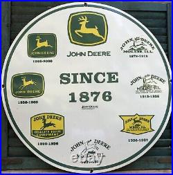 Vintage Large 30 John Deere Farm Equipment Tractors Porcelain Gas Oil Sign