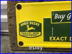 Vintage Large 45.5 John Deere Parts Metal Sign Gas & Oil