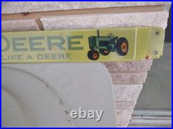 Vintage Large John Deere Farm Implements 32 Porcelain Metal Door Push Sign