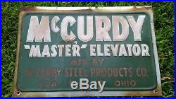 Vintage McCurdy Master Elevator Sign, McCurdy Steel Products Sign, Farm Sign
