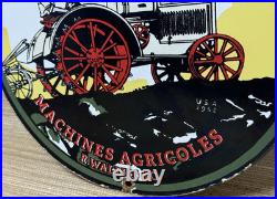 Vintage Mccormick Tractors Porcelain Dealer Sign Gasoline Gas Oil Ih John Deere