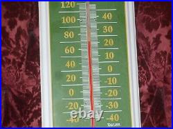 Vintage Metal John Deere Quality Farm Equipment Thermometer. 17x8 inches