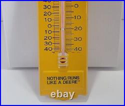 Vintage Metal John Deere Two-Legged Deer Thermometer Advertising Sign