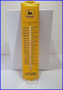 Vintage Metal John Deere Two-Legged Deer Thermometer Advertising Sign
