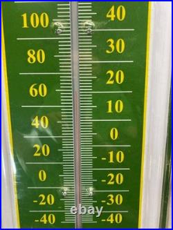 Vintage NEWithOLD John Deere Quality Farm Equipment THERMOMETER Outdoor Metal 27